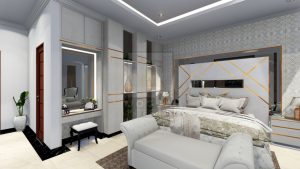 Elegant White Master Bedroom - Jogja Interior