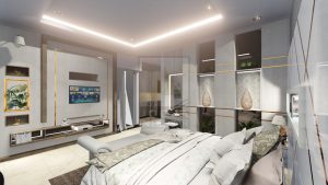 Elegant White Master Bedroom - Jogja Interior