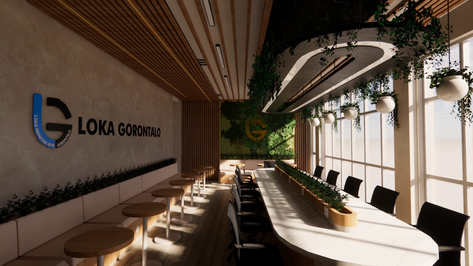 Desain ruang kerja modern di Gorontalo